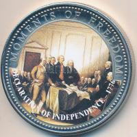 Libéria 2001. 10$ "Szabadság pillanatai - Függetlenségi Nyilatkozat 1776." multicolor, tanúsítvánnyal T:PP ujjlenyomat Liberia 2001. 10 Dollars "Moments of Freedom - Declaration of Independence 1776." multicolor with certificate C:PP fingerprint