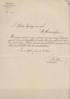 1897 Prépostsági Erdőhivatal Jászói erdőmesterének Alsómecenzéfre küldött levele