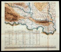 cca 1870-1880 A Délvidék térképe: Verőce, Szerém, valamint részben Pozsega és Bács-Bodrog vármegyék,...