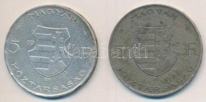 1947. 5Ft Ag "Kossuth" (2x) T:2-,3