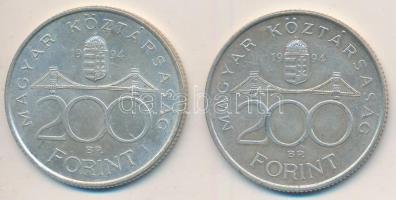 1994. 200Ft Ag "Deák" (2x) T:2,2-