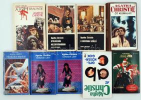Vegyes krimi tétel: 7 db Agatha Christie-regény (Harmadik lány [2×], Öt kismalac, Herkules munkái, Az abc-gyilkosságok, A Bertram-szálló, Gyilkosság Mezopotámiában); Osvát Katalin: A krimi királynője, Agatha Christie. Bp., 1988, Pallas.; Allison, Heather: Télapóvadászat. Bp., 1994, Harlequin. Papírkötésben, egy részük későbbi kötésben, kötetenként változó, nagyrészt jó állapotban.