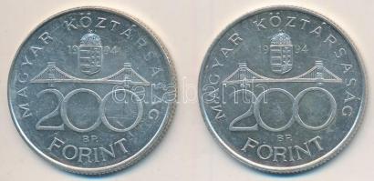 1994. 200Ft Ag "Deák" (2x) T:2,2-