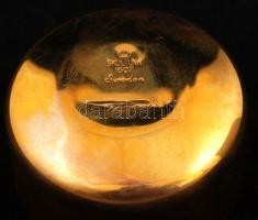 Pierre Forsell, Skultuna 1807: 24 karátos arannyal futtatott designer pohár (4cl),jelzett, eredeti d...