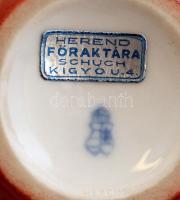 Antik Herendi Eszterházy mintás tojás bonbonier, kézzel festett, jelzett, hibátlan, m:11 cm