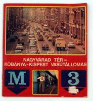 cca 1980 A budapesti észak-déli (M3-as) metróvonal ismertető prospektusa rövid történeti áttekintéssel, a második (Nagyvárad tér--Kőbánya-Kispest) szakasz egyes állomásainak ismertetésével és egyéb érdekességekkel