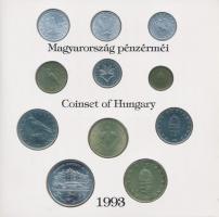 1993. 10f-200Ft 11x különféle db, szettben, benne 200Ft Ag "MNB" T:BU