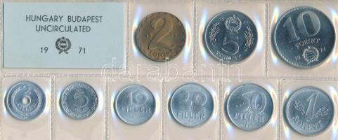 1971. 2f-10Ft 9db klf érmés forgalmi sor fóliatokban T:1