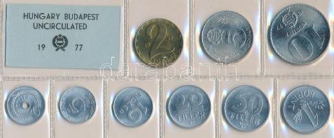 1977. 2f-10Ft 9db klf érmés forgalmi sor fóliatokban T:1