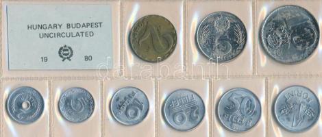 1980. 2f-10Ft 9db klf érmés forgalmi sor fóliatokban T:1