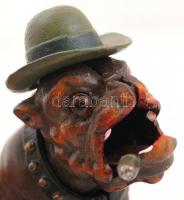Pénznyelő szivarozó " ole-puffer" bulldog, festett vas, újszerű állapotban, m:20 cm/ Found...