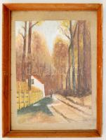 Háry jelzéssel: Őszi erdő, akvarell, papír, üvegezett fa keretben, 32,5×24,5 cm