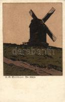Die Mühle / mill, Deutsche Graphiker Nr. 11. litho s: K. O. Matthaei, Malom. Deutsche Graphiker Nr. 11. litho s: K. O. Matthaei