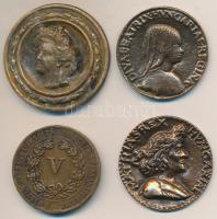 4db klf kitüntetés, jelvény és emlékérem, közte 1904. "A Magyar Országos Tűzoltó Szövetség V éves Szolgálati Érme" aranyozott Br kitüntetés szalag és függesztőkarika nélkül, durva peremhibával + 2db replika emlékrem "COPIE" beütéssel (~40mm) T:2-3 Hungary 4pcs of diff decorations, badges and medals, with 1904. "The Hungarian Fireman Association, V years service medal" gilt Br decoration without ribbon and suspension ring, with edge error + 2pcs of replica medals with "COPIE" mark (~40mm) C:XF-F