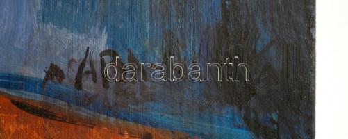 Aba jelzéssel: Ebéd közben, olaj, karton, 34×39,5 cm