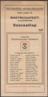1949 Országgyűlési Képviselőválasztás Nagybudapesti Szavazólap nő részére, 28x14cm
