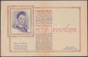 1923 Meghívó az Országos Petőfi ünnepélyre, 30x23cm
