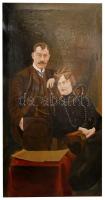 Barabás jelzéssel: Férj és feleség portréja, olaj, vászon, 140,5×77 cm
