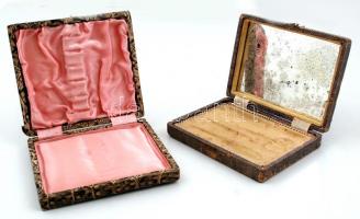 2 db fa doboz, kopásnyomokkal, 18×13,5×3,5 ill. 17,5×16×3,5 cm