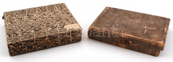 2 db fa doboz, kopásnyomokkal, 18×13,5×3,5 ill. 17,5×16×3,5 cm