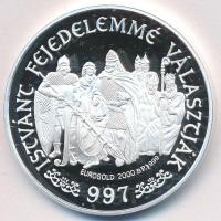 Bognár György (1944-) 1997. "István Fejedelem 997" Ag emlékérem dísztokban tanúsítvánnyal ...