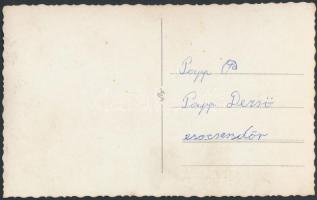 cca 1930 Csendőr egészalakos képe, fotó, hátulján feliratozva, 14×8,5 cm