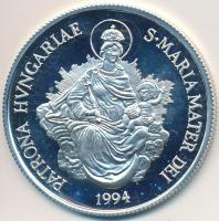 1994. "Patrona Hungariae 1994" Ag emlékérem (15.81g/0.925/39mm) T:PP