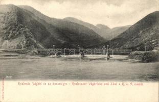 Kralován, Vág-híd, Árva-völgye / Kralovaner Vágbrücke und Thal a K.O.V. mentén; kiadja Geruska Pál (ragasztónyom / gluemark)