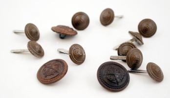 10 db Horthy-zubbonygomb + 3 egyéb zubbonygomb