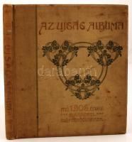 Az Újság albuma az 1906. évre ajándékul előfizetőinek. Kiadói aranyozott egészvászon kötés, néhány lap kijár, illusztrált, kissé piszkos egészvászon kötésben
