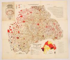 Trianon előtti Magyarország Romániához csatolt területének és a határmenti megyéknek néprajzi térkép...