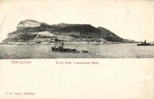 Gibraltar, Rock from Commercial Mole, steamship