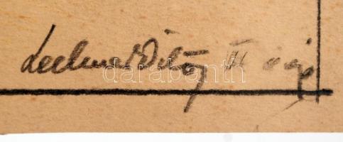 Kismarty Lechner Ödön (1916-2001): Art deco szobabelső, vegyes technika, papír, jelzett, a Királyi J...