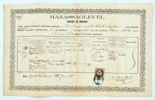 1875 Gieszriegel Antal vadász, a mexikói magyar önkéntes alakulat egykori tagjának házassági anyakön...