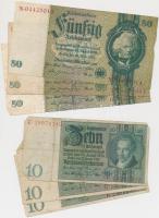 Német Birodalom 1910. 1000M (2x) + Németország / Weimari Köztársaság 1920. 100M + 1929. 10M (3x) + 20M (8x) + Német 3. Birodalom 1933. 50M (3x) + 1940-1945. 5M T:vegyes German Empire 1910. 1000 Mark (2x) + Germany / Weimar Republic 1920. 100 Mark + 1929. 10 Mark (3x) + 20 Mark (8x) + German Third Reich 1933. 50 Mark (3x) + 1940-1945. 5 Mark C:mixed