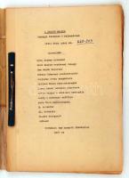 cca 1960(?) Hady Antal "A jázmin nyakék" című, három felvonásos bűnügyi krimijének gépelt ...