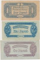 1944. 1P + 2P + 5P + 10P + 20P + 100P "A Vörös Hadsereg Parancsnoksága" T:II-,III