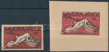 1920 Lavotta János fogazott bélyeg + vágott kisív