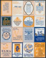 1913-1915 Grafikai szemle 16 db levélzáró összefüggő ívben