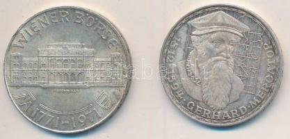 Ausztria 1971. 25Sch Ag "200 éves a Bécsi Tőzsde" + NSZK 1969F 5M Ag "Mercator" ...