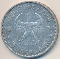 Német 3. Birodalom 1934J 5M Ag "Garnisonkirche" T:2- German Third Reich 1934J 5 Marks Ag "Garnisonkirche" C:VF