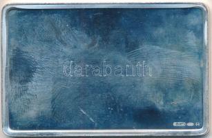 DN "Budapest" jelzett Ag plakett tanúsítvánnyal (25,77g/0.925/50x32mm) T:PP ujjlenyomatos