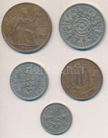 Nagy-Britannia 1954-1967. 1/2p-2Sh (5xklf) T:2,2- Great Britain 1954-1967. 1/2 Penny - 2 Shilling (5xdiff) C:XF,VF