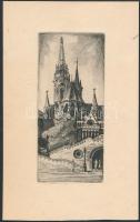 Vertel József (1922-1993): Budapest, Halászbástya, rézkarc. Dúcon jelzett 12x7 cm