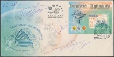 2000 Kósz Zoltán (1967- ) olimpiai bajnok vízilabdázó, Vári Attila (1976- ) olimpiai bajnok vízilabd...