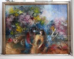 Bada Márta (1951-): Virágzó táj. Olaj, vászon, jelzett, 50×40 cm