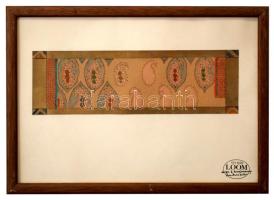 Szilasi Anna (1947-): Textil minták IV. Vegyes technika, farost, jelzett, keretben, 32×23 cm