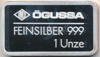 Ausztria DN "Innsbruck aranytetős ház / ÖGUSSA" Ag befektetési tömb dísztokban (31,2g/0.999/42x24mm) T:PP patina Austria ND "Innsbruck goldenes Dachl / ÖGUSSA" One troy ounce pure .999 fine silver bar in case C:PP patina