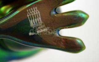 Zsolnay sólyom, eozin mázas, jelzett (tervező:Nádor Judit), hibátlan, m:16 cm