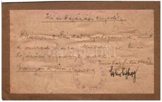 1940 Érmihályfalva (ma: Valea lui Mihai, Románia), kézzel írt ki- és bejárási engedély munkaszázados részére, bélyegzővel, századparancsnoki aláírással